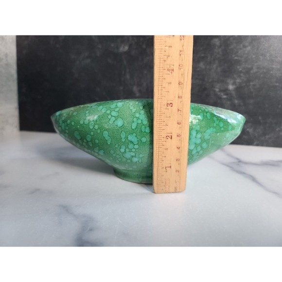 Italian Pottery Abstract Planter in Blue And Green Drip Vintage Mid Century - Picture 7 of 10